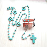 Turquoise Cross Blessing Rosary