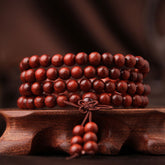 Faith Nova Tibetan Small Leaf Red Sandalwood 108 Beads Mala Meditation Bracelet