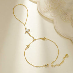 Byzantine Cross Iris February Birth Flower Hand Chain