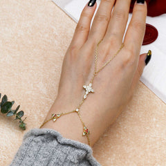 Byzantine Cross Holly December Birth Flower Hand Chain