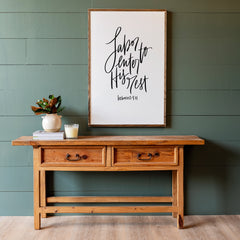 Labor To Enter His Rest Hand Lettered | Framed Wooden Art