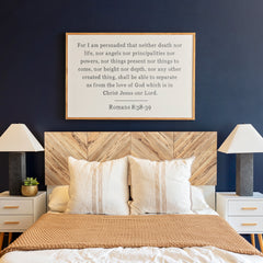 Romans 8:38-39 | Framed Wooden Art - Horizontal