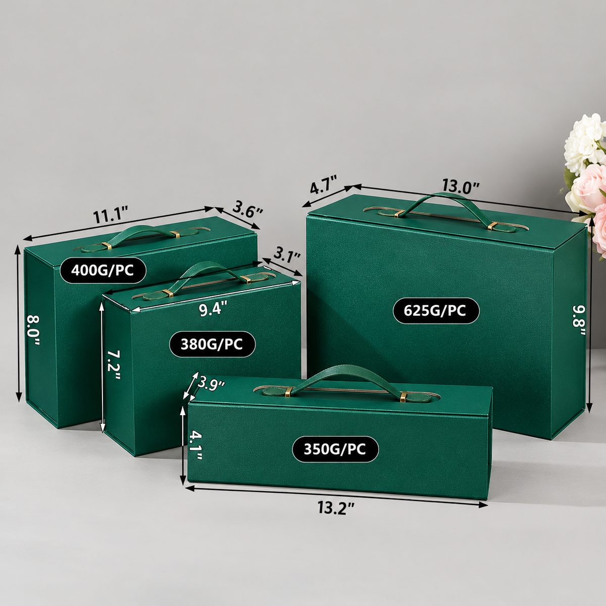 Handle Boxes - Dark Green
