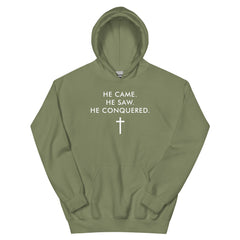 He Came He Saw He Conquered Christian Hoodie