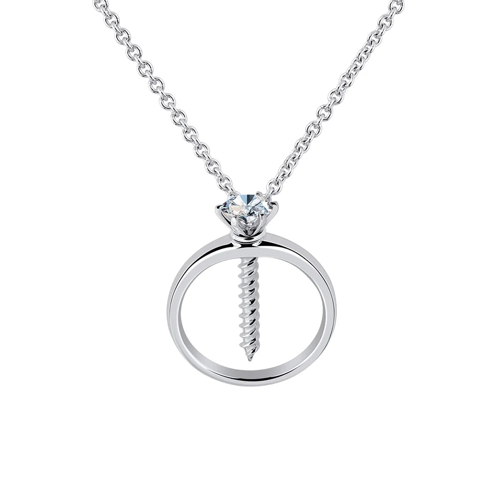 Nail & Silver Ring Pendant Necklace of Resilience: Love Through Adversity