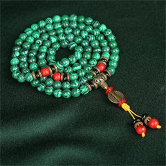Faith Nova Tibetan 108 Mala Malachite Beads Bracelet Necklace