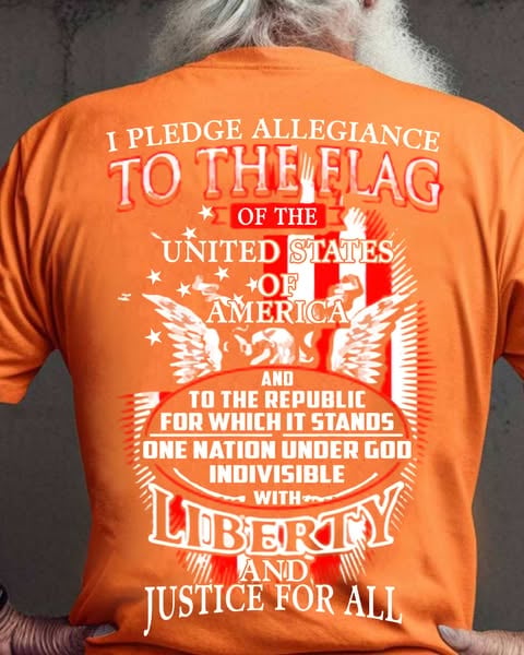 To The Flag Of The United States Of America Pattern Print 100%Cotton T-Shirt