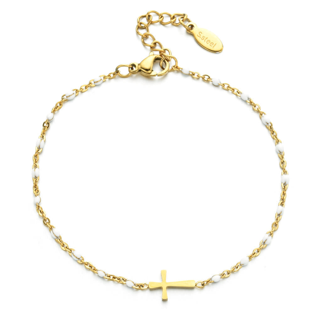 Delicate Minimalist Cross Bracelet
