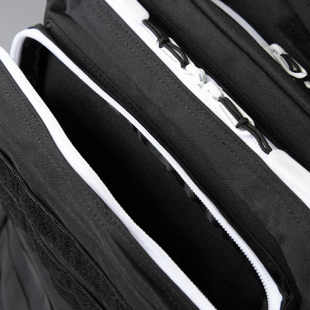 35L Alpha Black Backpack – White Accent