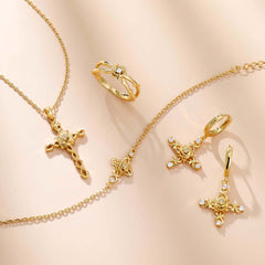 Floral Cross June Rose Bracelet