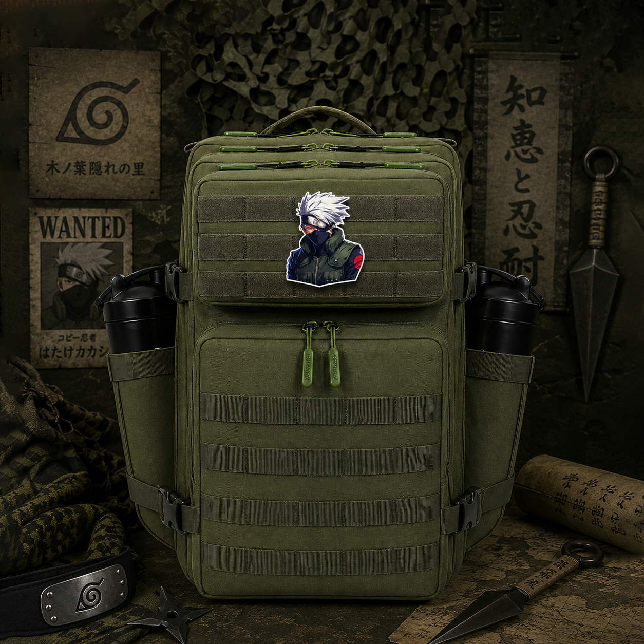 Leaf Village Anime Patch EDC Performance Backpack 35L / 45L - Green
