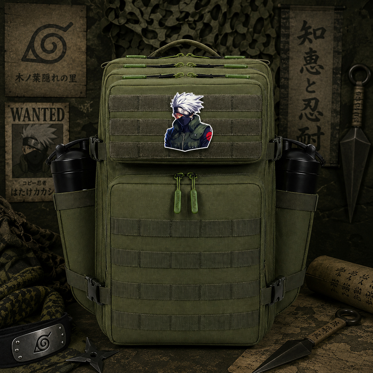 Leaf Village Anime Patch EDC Performance Backpack 35L / 45L - Green