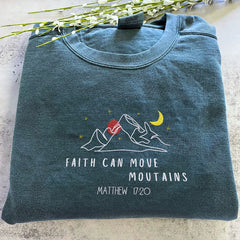 Embroidered Faith Can Move Mountains Sweatshirt