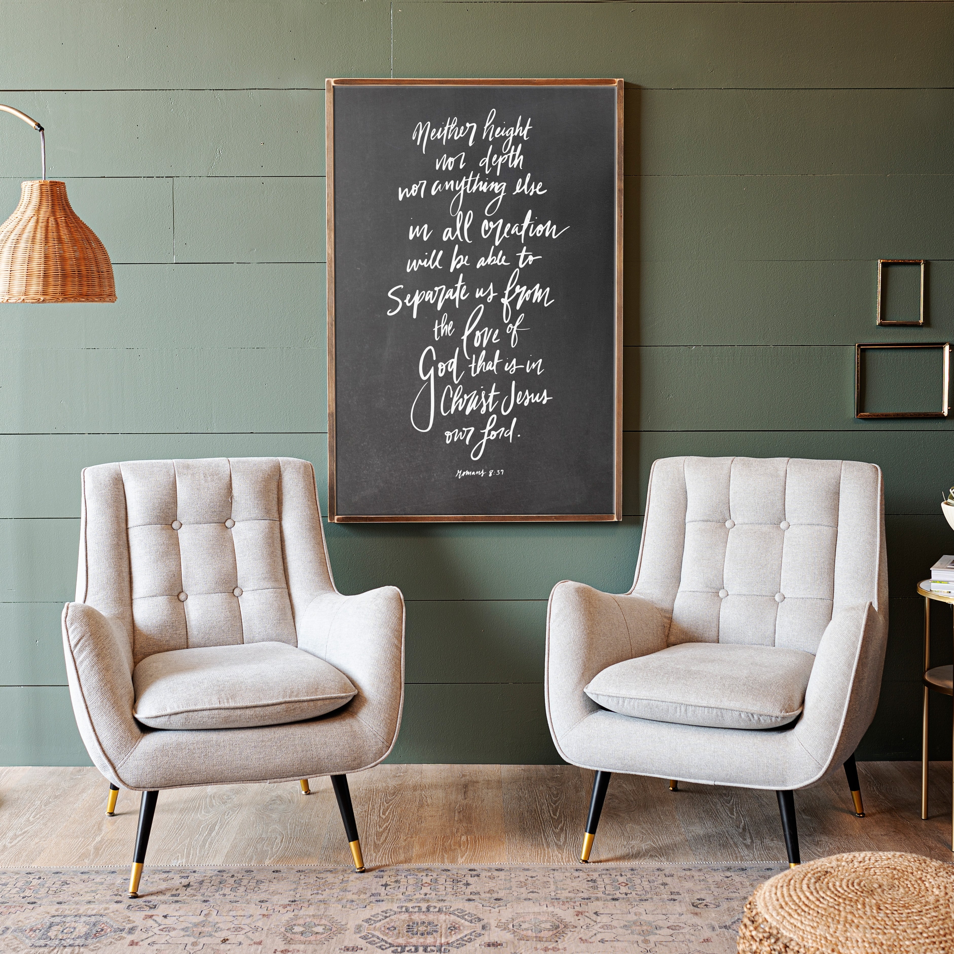 Neither Height Nor Depth Hand Lettered | Framed Wooden Art