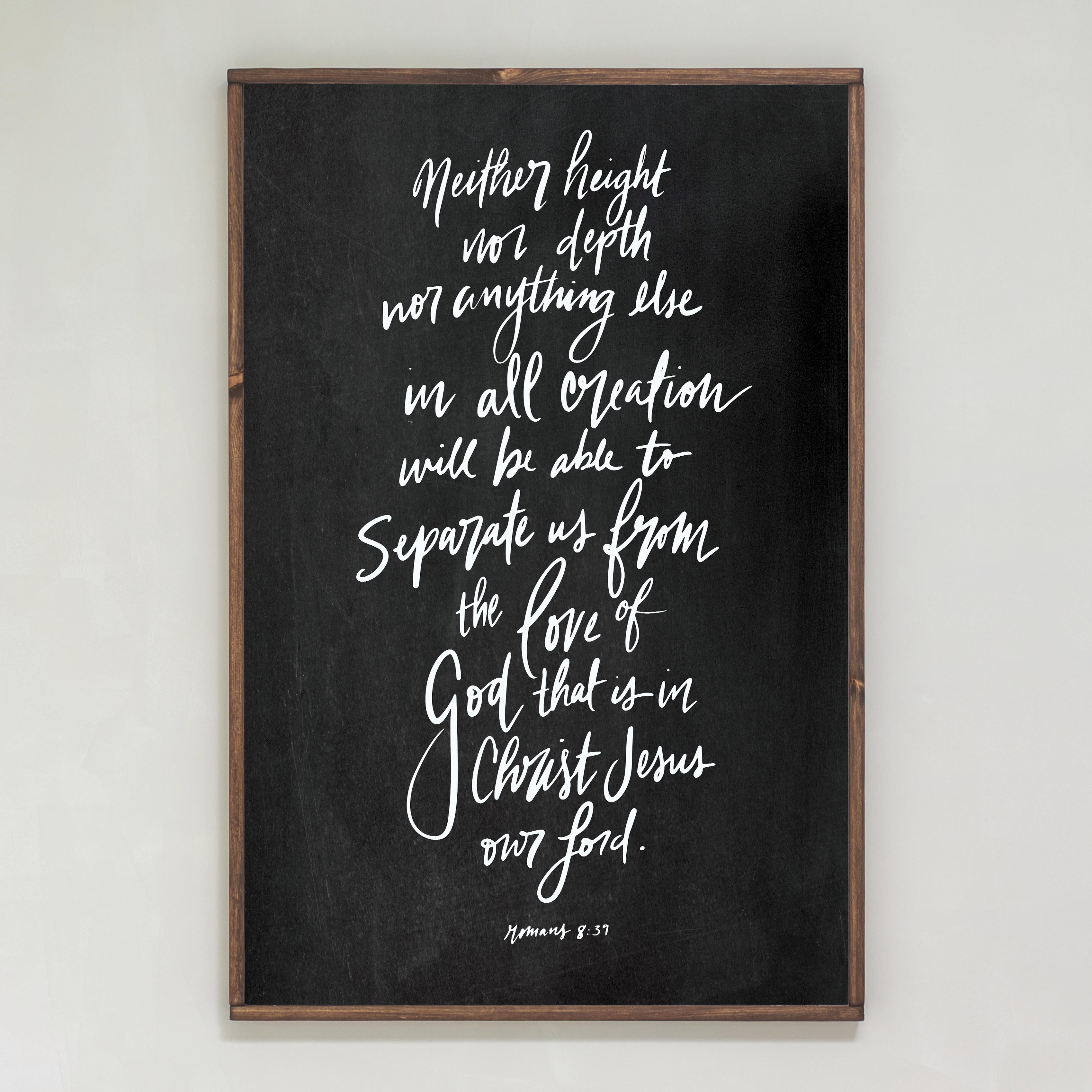 Neither Height Nor Depth Hand Lettered | Framed Wooden Art