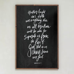 Neither Height Nor Depth Hand Lettered | Framed Wooden Art