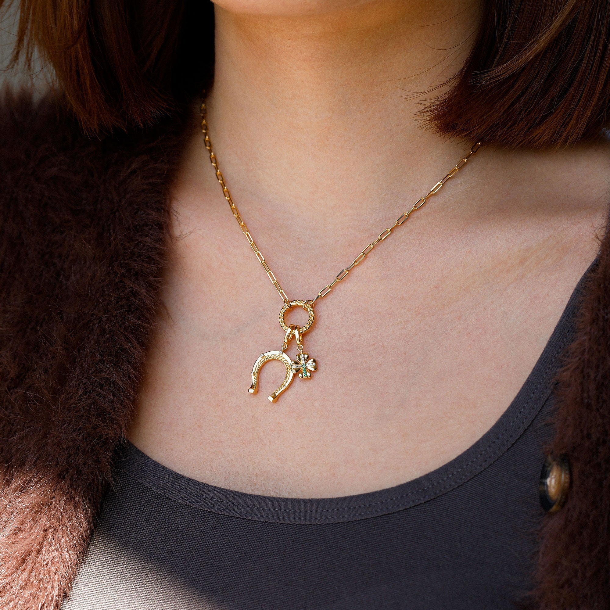 Manna Charm Builder Paperclip Chain Necklace