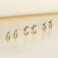 Promised Land Divine Completion Half Hoop Stud Earrings