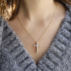 Byzantine Faith Cross Pendant Necklace