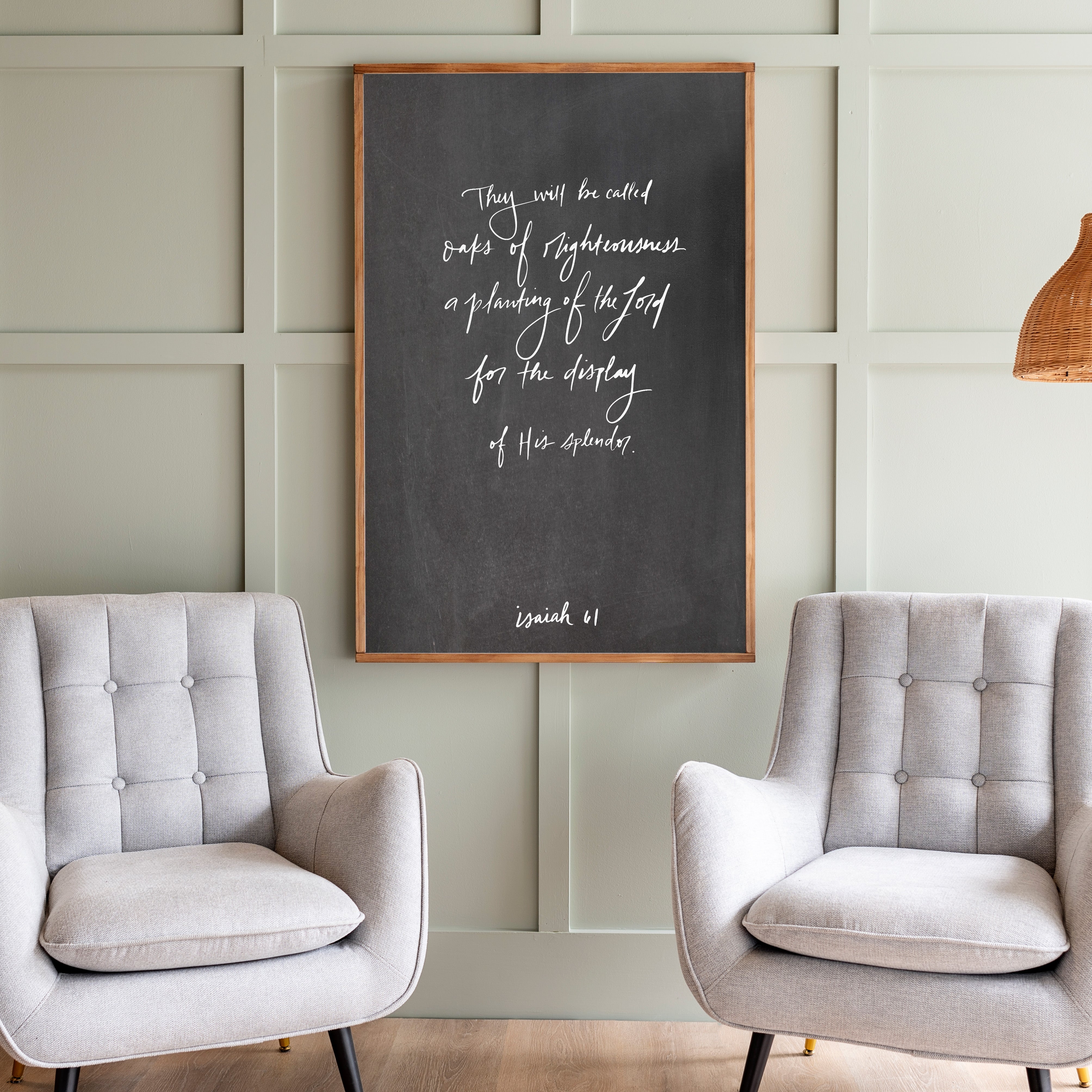 Hand Lettered Oaks of Righteousness Hand Lettered | Framed Wooden Art