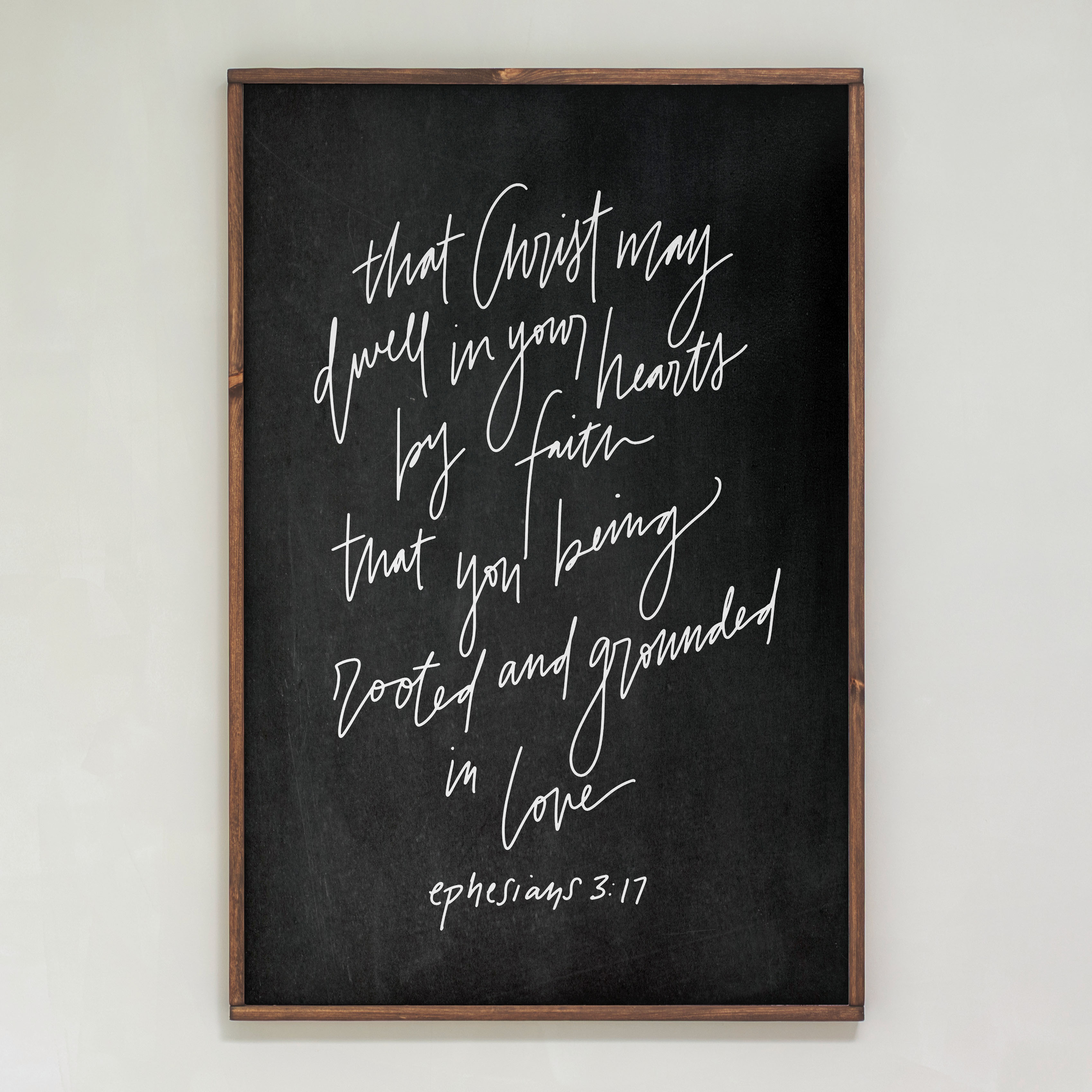 Rooted and Grounded in Love Hand Lettered | Framed Wooden Art