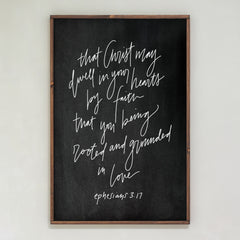 Rooted and Grounded in Love Hand Lettered | Framed Wooden Art