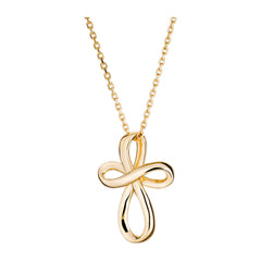 14K Gold “Be Still and Know” Cross Necklace