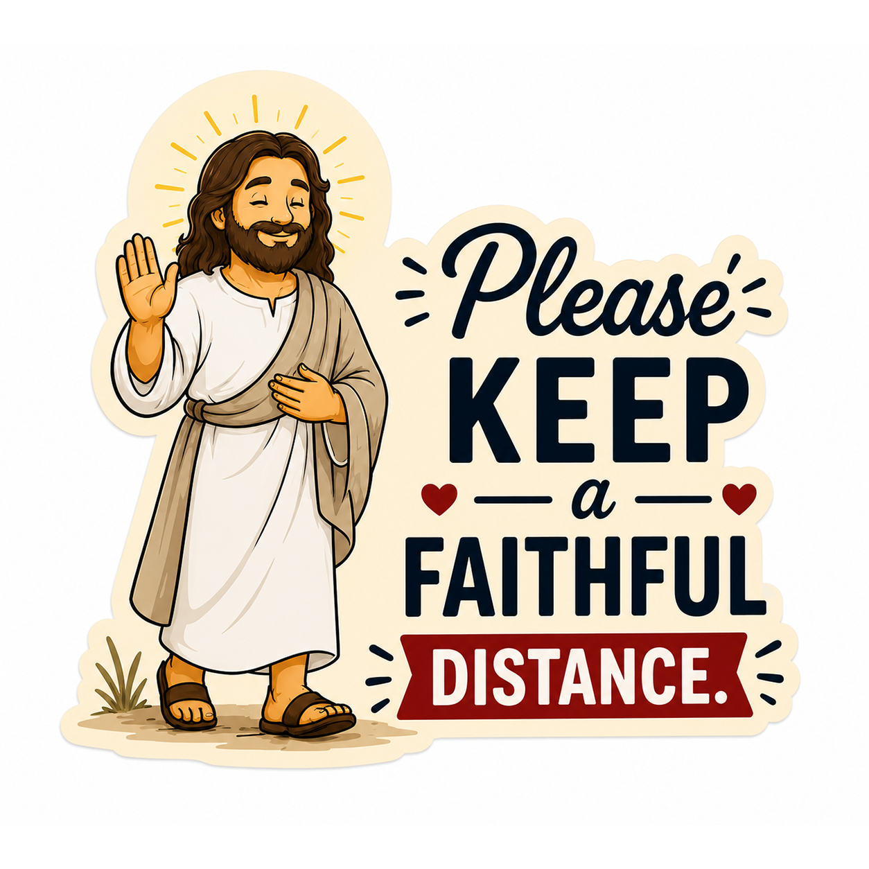 Please Keep A Faithful Distance, Adhesive-Free Magnetic Design, Suitable for Car Doors & Trunks