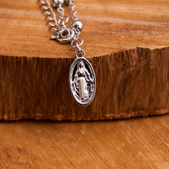 Virgin Mary Medal & Cross Adjustable Simple Casual Bracelet