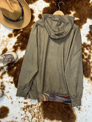 Women's Western Native Style Pullover Hoodie – Round Neck, Vintage Geometric Print with Drawstring, All-Season Wear