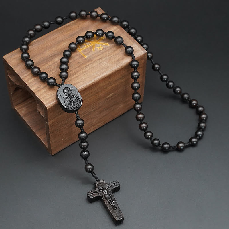 Quality Original Handmade Praying Rosary (Red Sandalwood/Ebony)