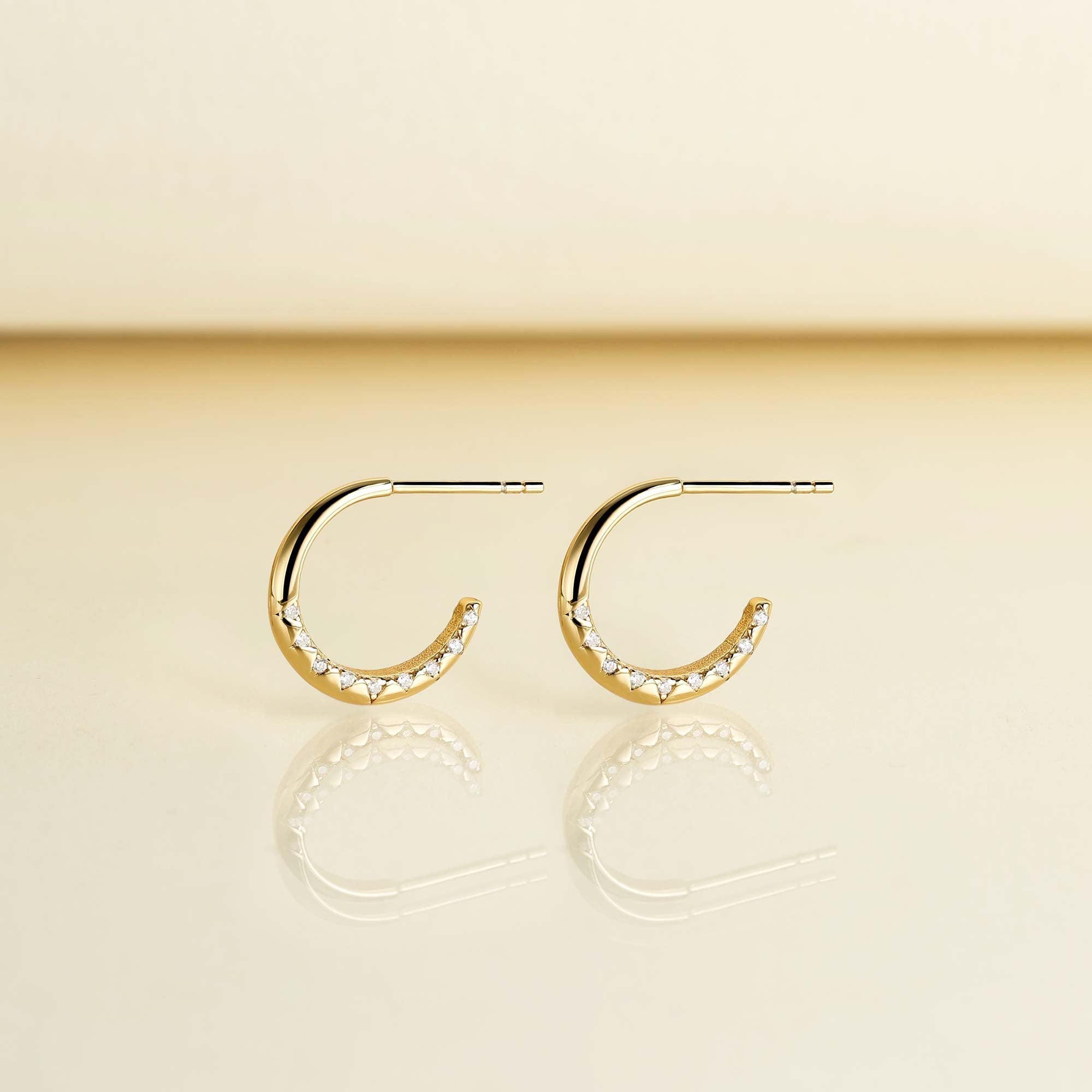 Promised Land Genesis Light Half Hoop Stud Earrings