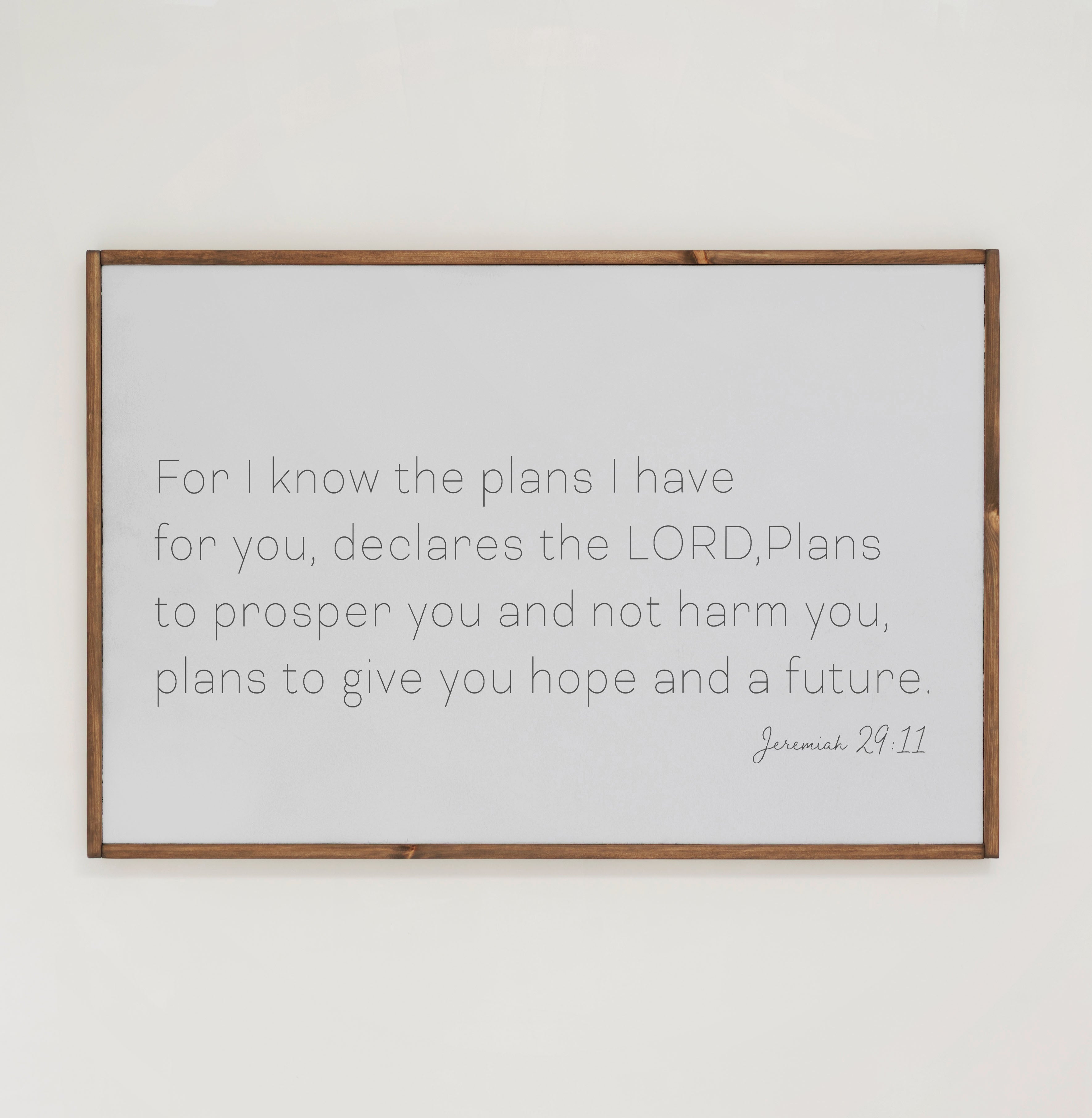 For I Know The Plans | Framed Wooden Art - Horizontal