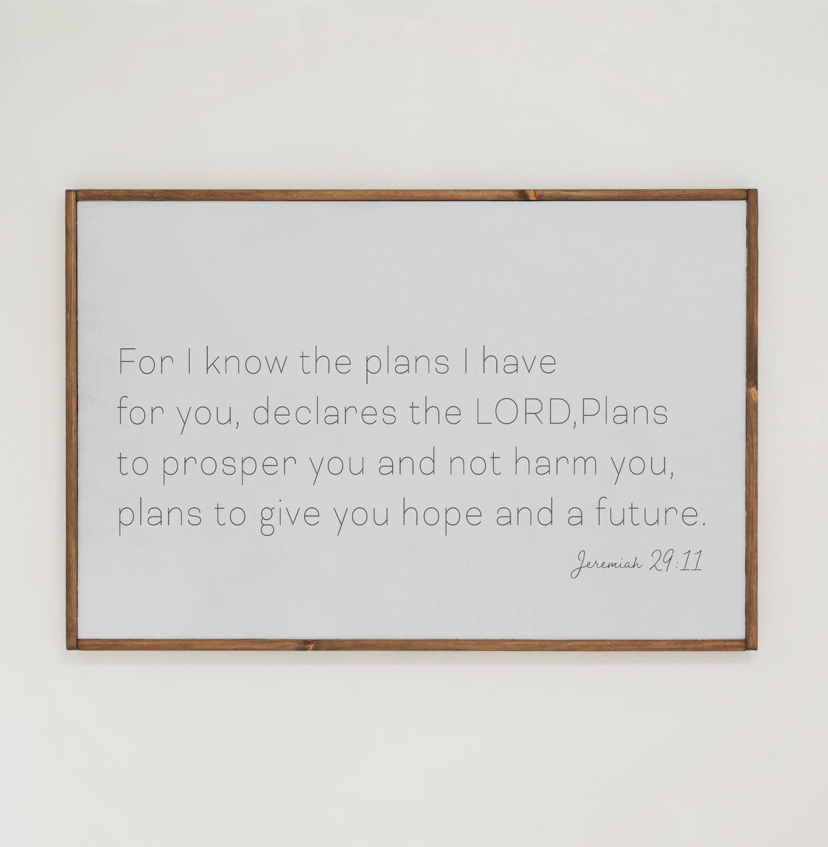 For I Know The Plans | Framed Wooden Art - Horizontal