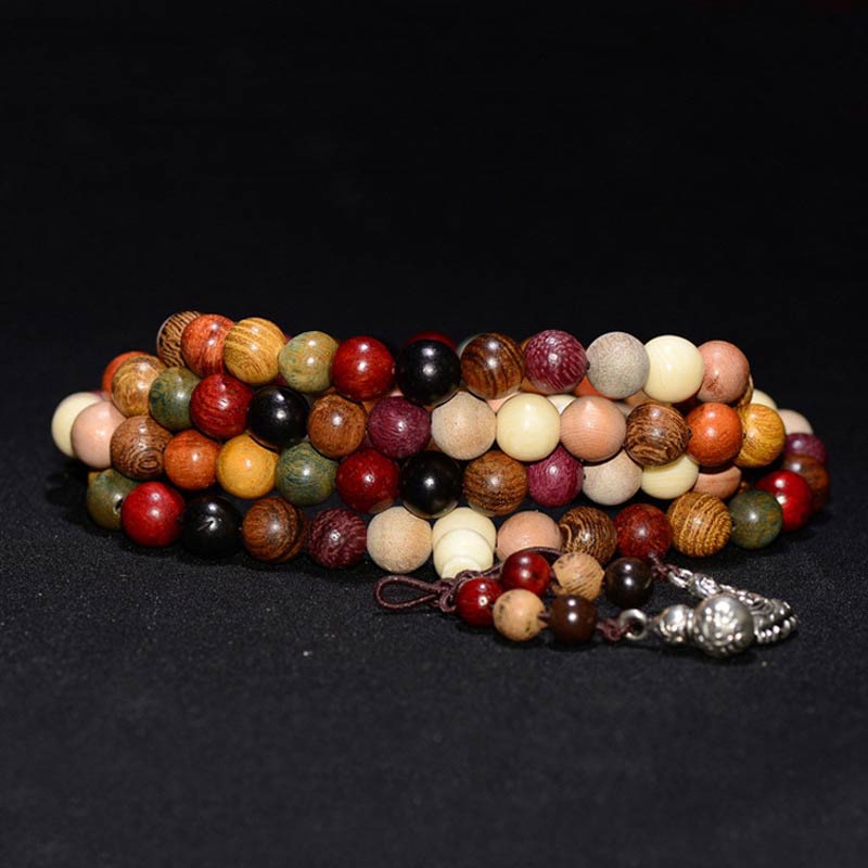 Faith Nova  108 Beads Wenge Wood Mala Blessing Meditation Bracelet