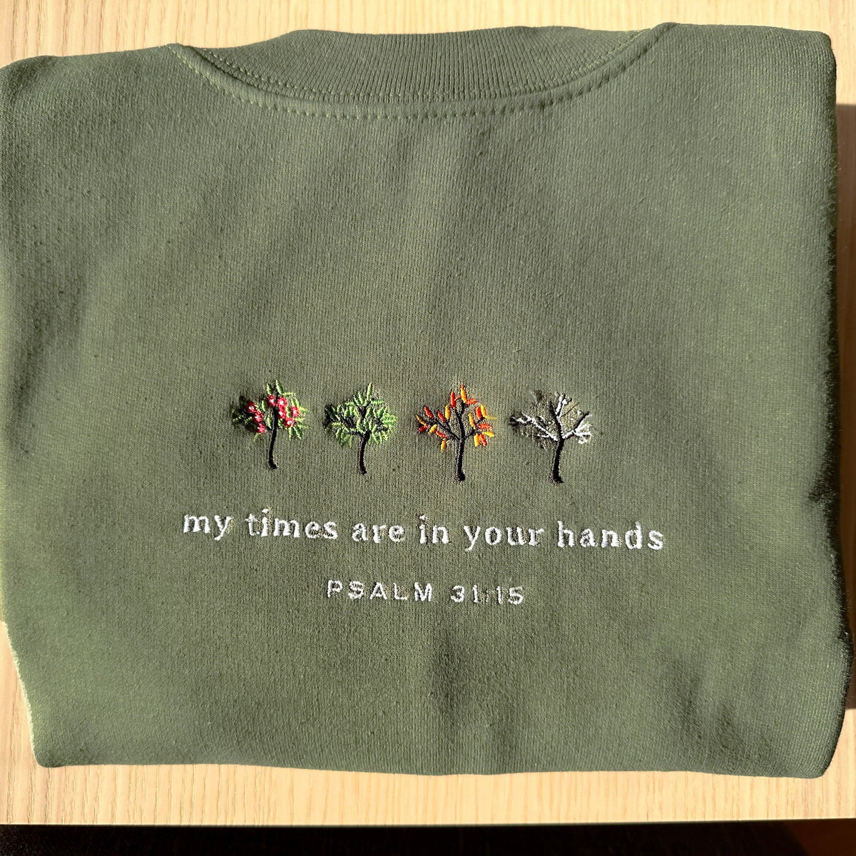 Embroidered My Times Are In Your Hands Sweatshirt