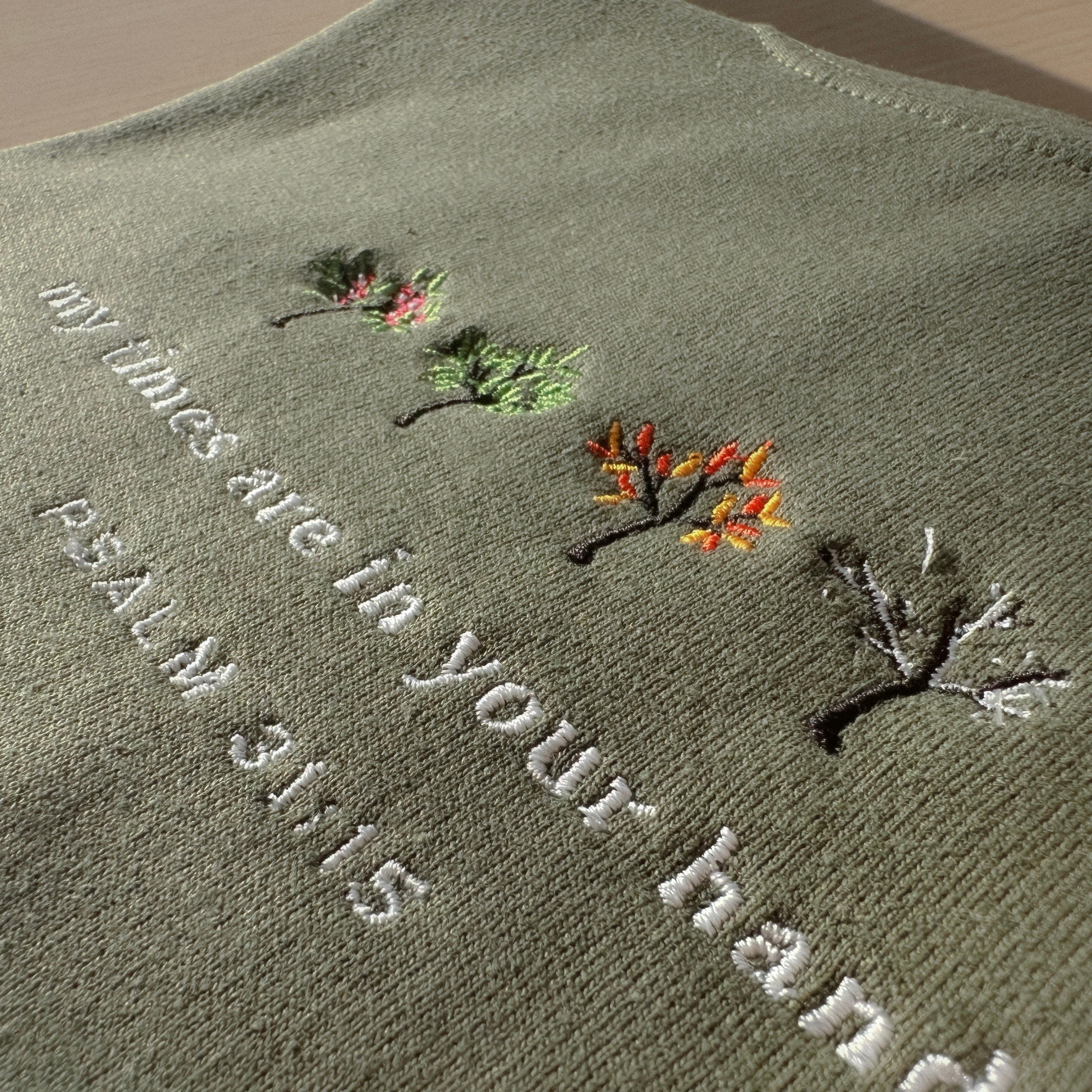 Embroidered My Times Are In Your Hands Sweatshirt