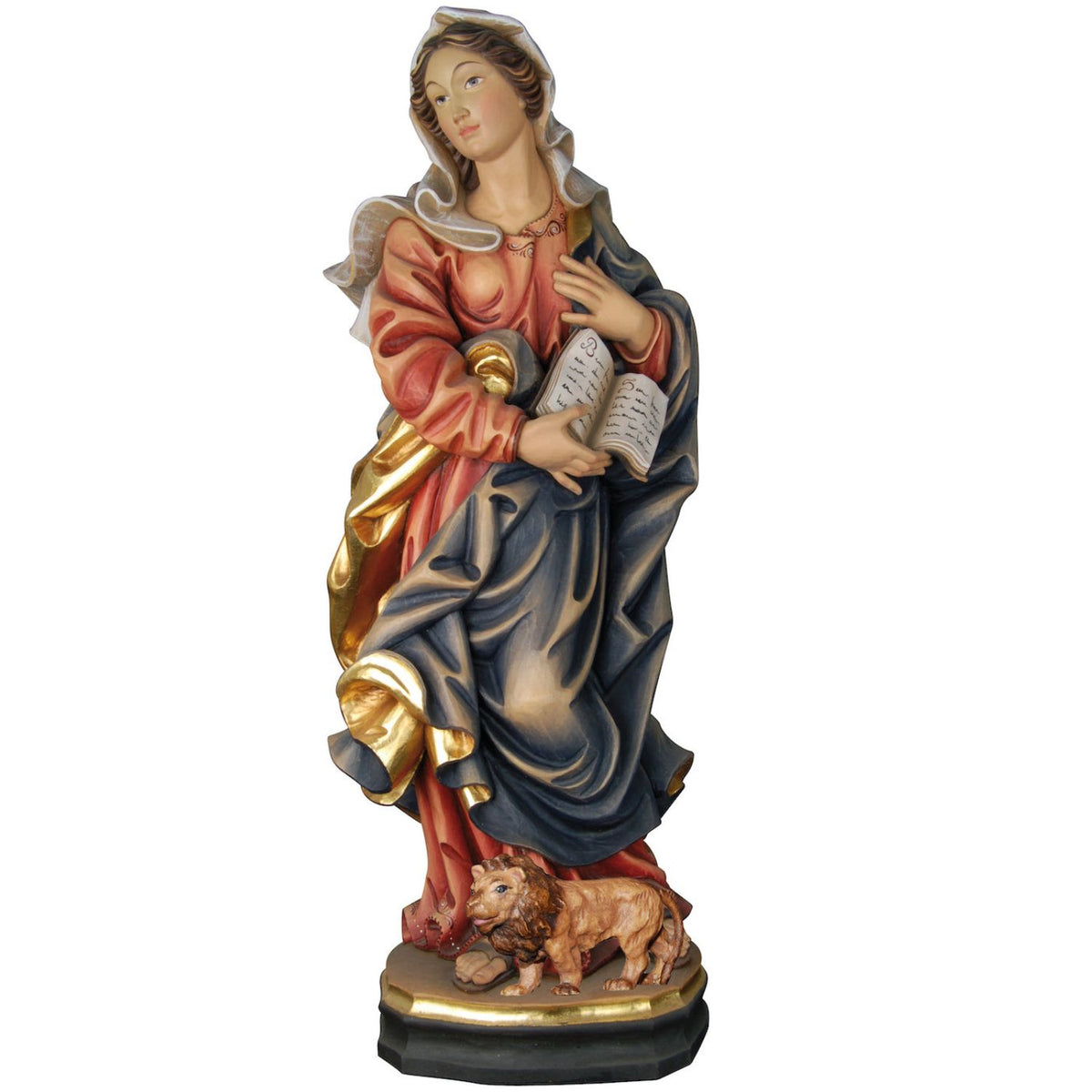 Saint Tatiana with Book and Lion Figurine