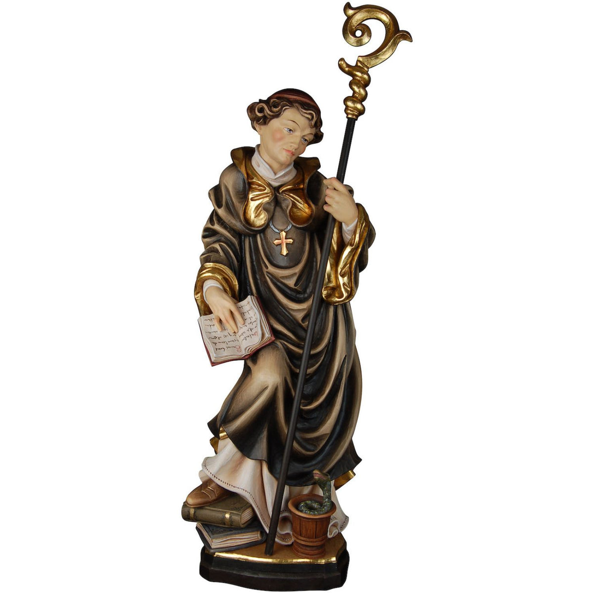 Saint Benedict of Nursia with Snake Figurine