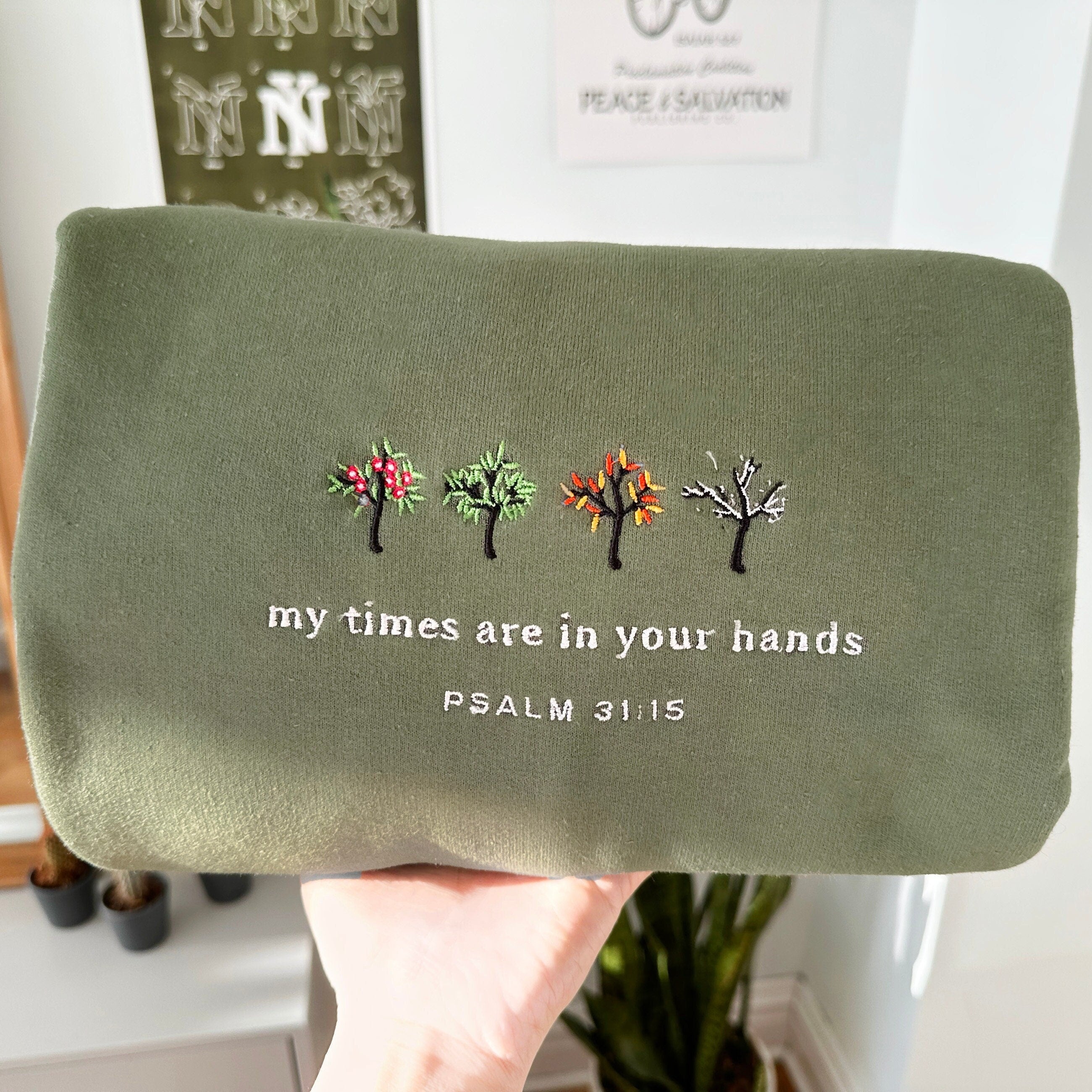 Embroidered My Times Are In Your Hands Sweatshirt