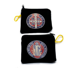 St. Benedict Velvet Rosary Pouch – Protective Storage Bag