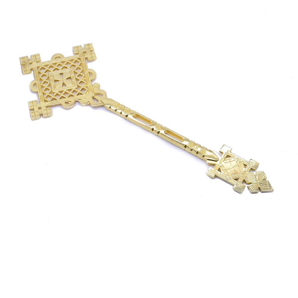 Gold Jerusalem Handheld Crucifix with Gift Box – Christian Blessing Cross Set