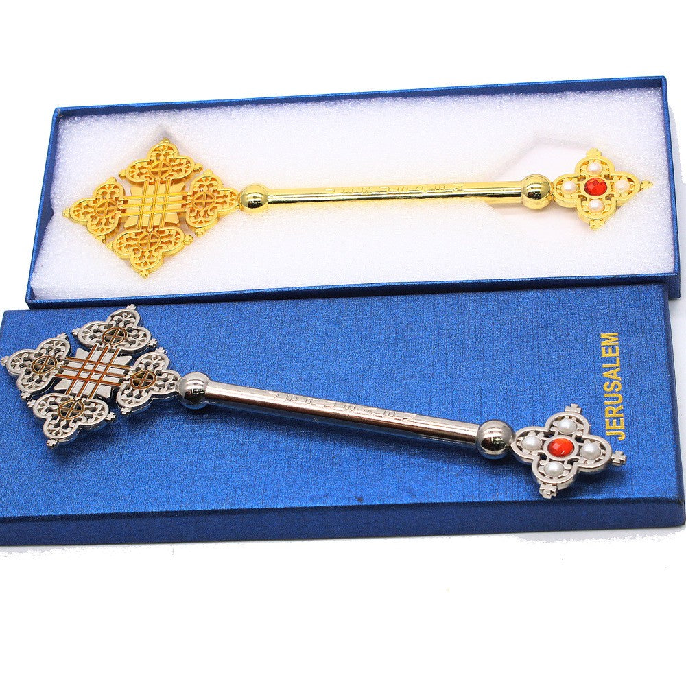 Jerusalem Handheld Crucifix with Gift Box – Christian Religious Blessing Cross