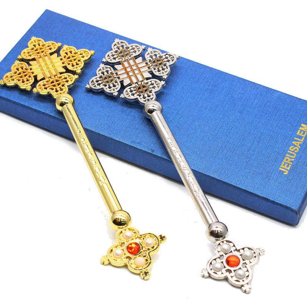 Jerusalem Handheld Crucifix with Gift Box – Christian Religious Blessing Cross