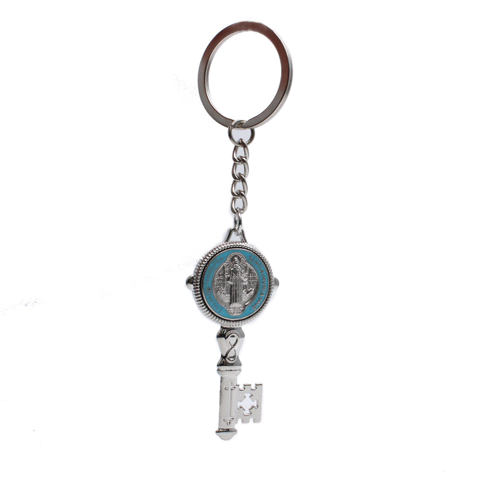 St. Benedict Medal Keychain Colorful Religious Key Ring Catholic Gift
