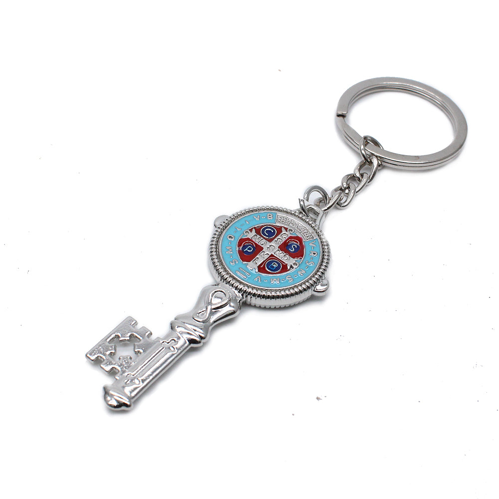 St. Benedict Medal Keychain Colorful Religious Key Ring Catholic Gift