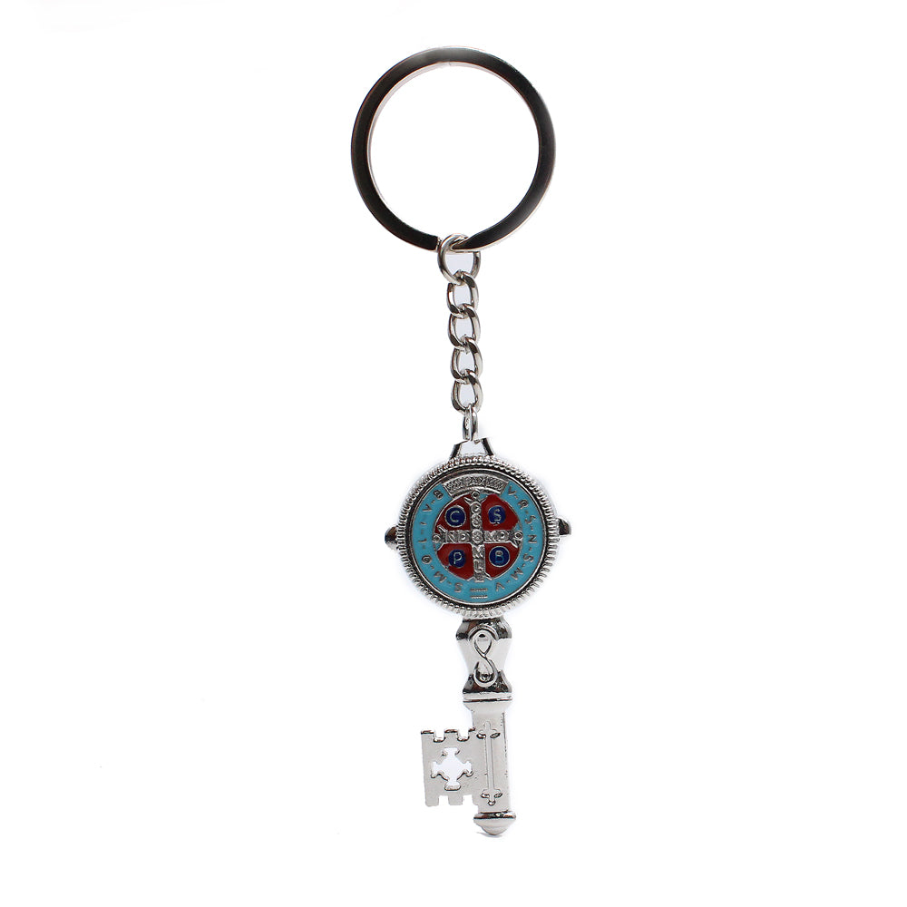 St. Benedict Medal Keychain Colorful Religious Key Ring Catholic Gift