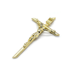Gold Metal Crucifix Pendant – Christian Cross Necklace Charm
