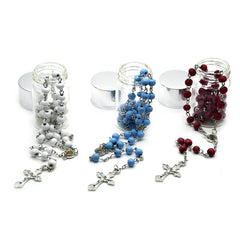 Scented Wooden Rosary Beads – Cross Necklace with Glass Bottle