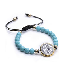 Catholic Rosary Bracelet – Holy Trinity Beaded Prayer Bracelet with Cross